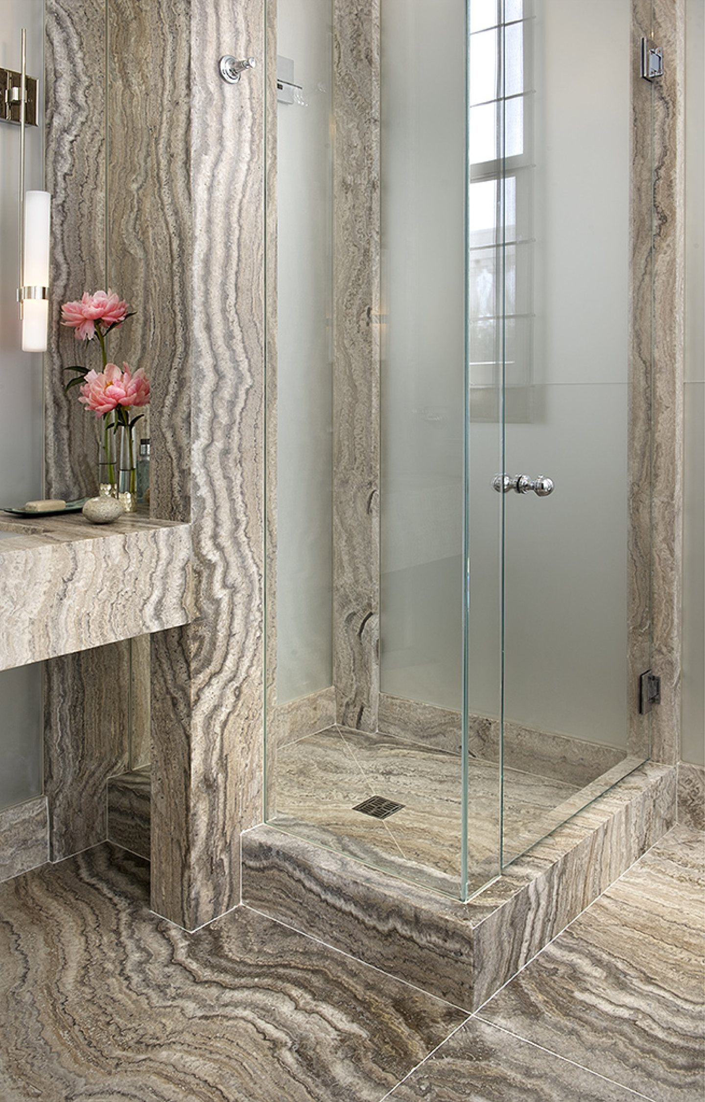 Travertine Bath & Powder Room — view 2
